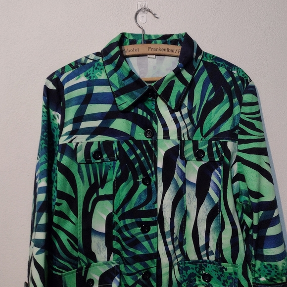 Erin London size L fabulous tropical blazer green 💚 and Blue & Black - Picture 8 of 10
